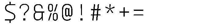 Monoblock Thin Font OTHER CHARS