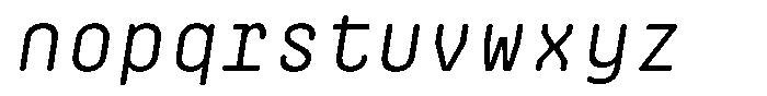 Monofrik Slant Regular Font LOWERCASE