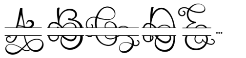 Monogram Challigraphy Brackets Standard Font UPPERCASE