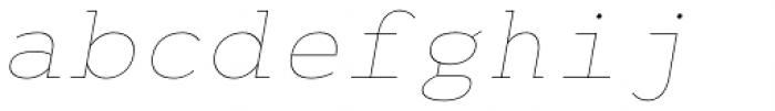 Monoloch Thin Italic Font LOWERCASE