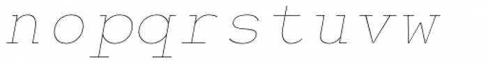 Monoloch Thin Italic Font LOWERCASE