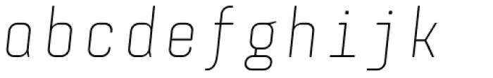 Monostep Rounded Thin Italic Font LOWERCASE