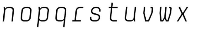 Monostep Straight Light Italic Font LOWERCASE