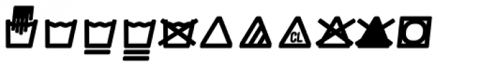 Monostep Washing Symbols Rounded Regular Italic Font UPPERCASE