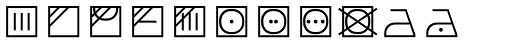 Monostep Washing Symbols Straight Thin Font UPPERCASE