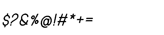 Monotrax Italic Font OTHER CHARS