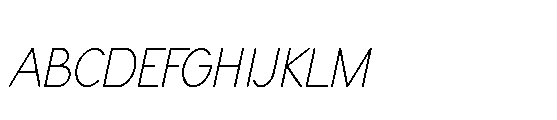 Monotrax Thin Italic Font UPPERCASE