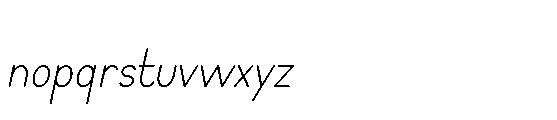Monotrax Thin Italic Font LOWERCASE