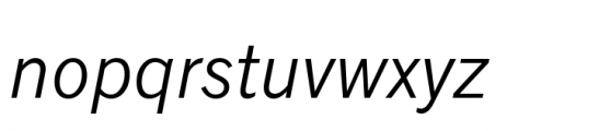 Monotype News Gothic Paneuropean Italic Font LOWERCASE