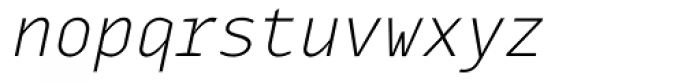 Monox ExtraLight Italic Font LOWERCASE