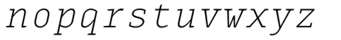 Monox Serif ExtraLight Italic Font LOWERCASE