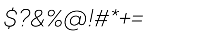 Mont Blanc Extra Light Italic Font OTHER CHARS