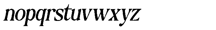 Montalvia Display Condensed Oblique Font LOWERCASE
