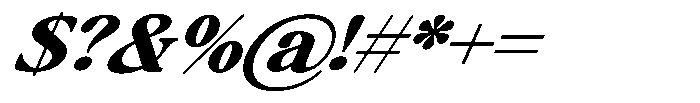 Montalvia Display Extra Bold Exp Italic Cnt Font OTHER CHARS