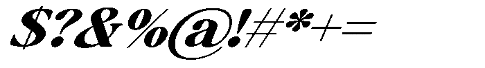 Montalvia Display Extra Bold Expanded Italic Font OTHER CHARS
