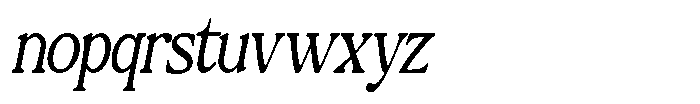 Montalvia Display Extra Light Condensed Obliq Cnt Font LOWERCASE
