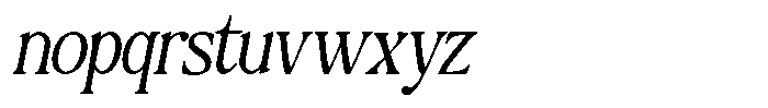 Montalvia Display Extra Light Condensed Oblique Font LOWERCASE
