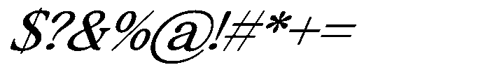 Montalvia Display Light Expanded Italic Cont Font OTHER CHARS