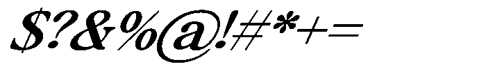 Montalvia Display Medium Expanded Italic Cont Font OTHER CHARS