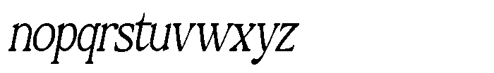 Montalvia Display Thin Condensed Obliq Cont Font LOWERCASE