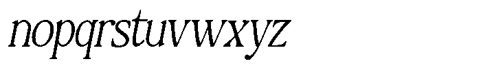 Montalvia Display Thin Condensed Oblique Font LOWERCASE