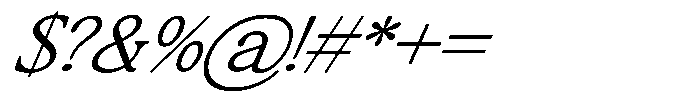 Montalvia Display Thin Expanded Italic Cont Font OTHER CHARS