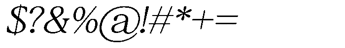 Montalvia Display Thin Expanded Oblique Font OTHER CHARS