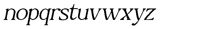 Montalvia Display Thin Expanded Oblique Font LOWERCASE
