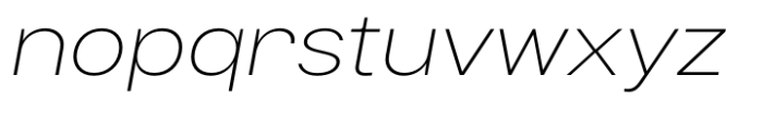 Montilla Extended ExtraLight Italic Font LOWERCASE