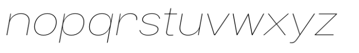 Montilla Extended Thin Italic Font LOWERCASE
