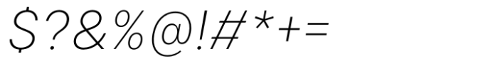 Montilla ExtraLight Italic Font OTHER CHARS