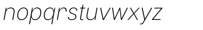 Montilla ExtraLight Italic Font LOWERCASE