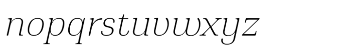 Montnapha Extra Light Italic Font LOWERCASE