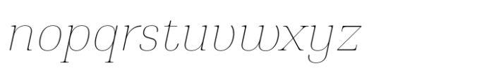 Montnapha Thin Italic Font LOWERCASE