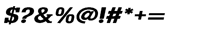 Montrex Slab Bold Expanded Italic Font OTHER CHARS