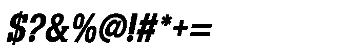 Montrex Slab Bold Semi Condensed Italic Font OTHER CHARS