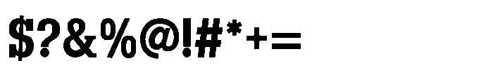 Montrex Slab Bold Semi Condensed Low Display Font OTHER CHARS