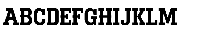 Montrex Slab Bold Semi Condensed Low Display Font UPPERCASE