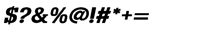 Montrex Slab Bold Semi Expanded Italic Font OTHER CHARS