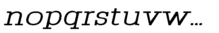 Montrex Slab Expanded Italic Font LOWERCASE