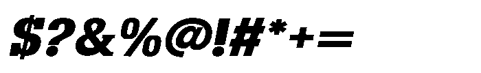Montrex Slab Extra Bold Semi Expanded Italic Font OTHER CHARS