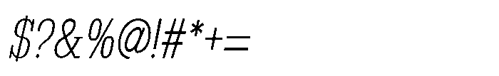 Montrex Slab Extra Light Condensed Italic Font OTHER CHARS