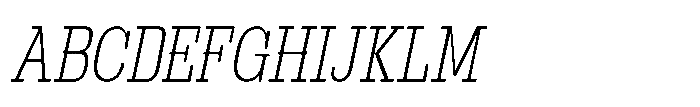 Montrex Slab Extra Light Condensed Italic Font UPPERCASE