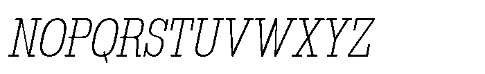 Montrex Slab Extra Light Condensed Italic Font UPPERCASE
