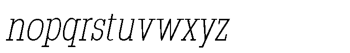 Montrex Slab Extra Light Condensed Italic Font LOWERCASE