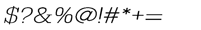 Montrex Slab Extra Light Expanded Italic Font OTHER CHARS
