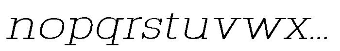 Montrex Slab Extra Light Expanded Italic Font LOWERCASE