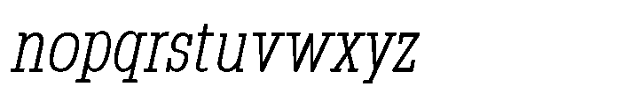 Montrex Slab Light Condensed Italic Font LOWERCASE