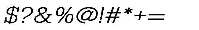 Montrex Slab Light Expanded Italic Font OTHER CHARS