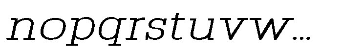 Montrex Slab Light Expanded Italic Font LOWERCASE